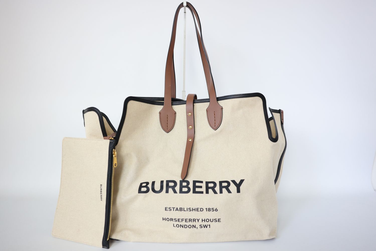 Burberry Soft Belt-Bag Tote, Beige, Preowned in Dustbag WA001
