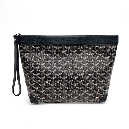 Goyard Conti Pouch with Strap, Black, Like New in Dustbag GA001
