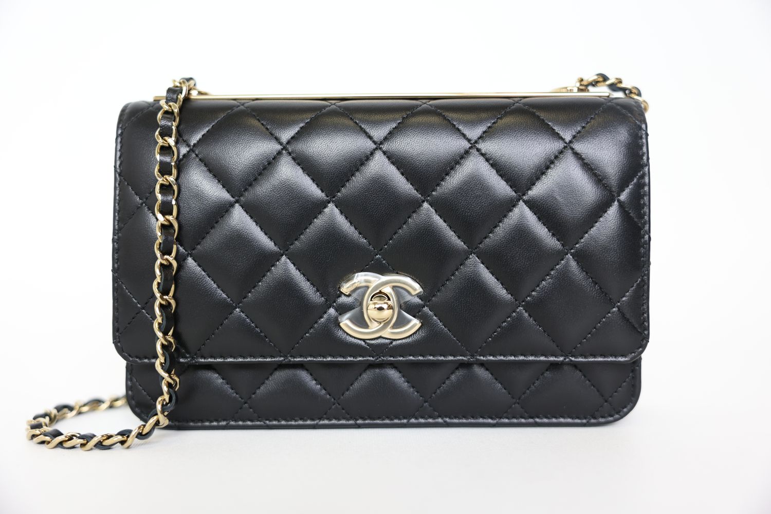 Chanel Trendy CC Wallet on Chain, Black Lambskin with Gold Hardware, New in Box WA001