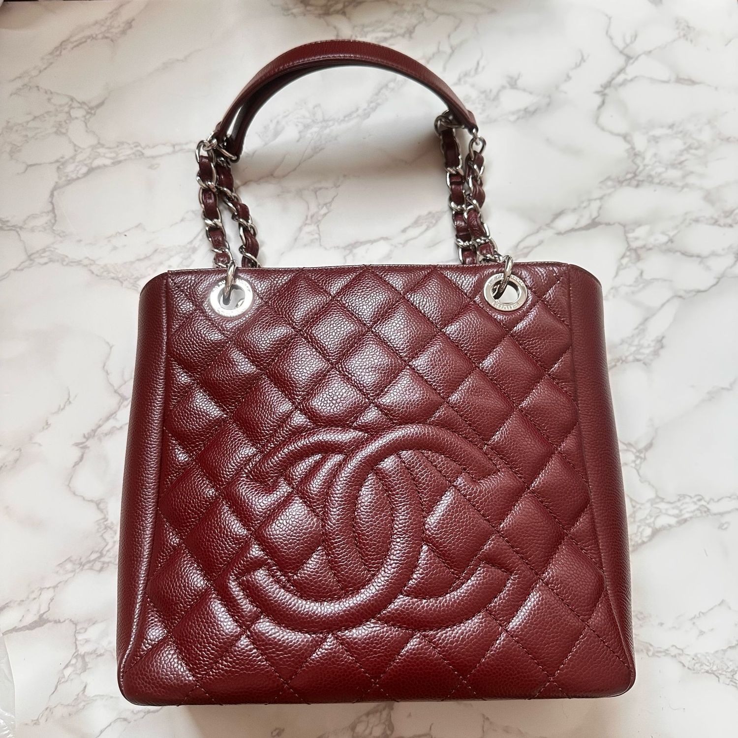 IGLIVE Chanel Burgundy Caviar Petite Shopping Tote PST 20250329 (Ships From Asia) LD01 551531