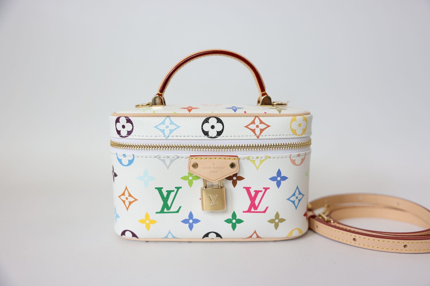 Louis Vuitton Murakami Vanity, White Multicolor Monogram Canvas