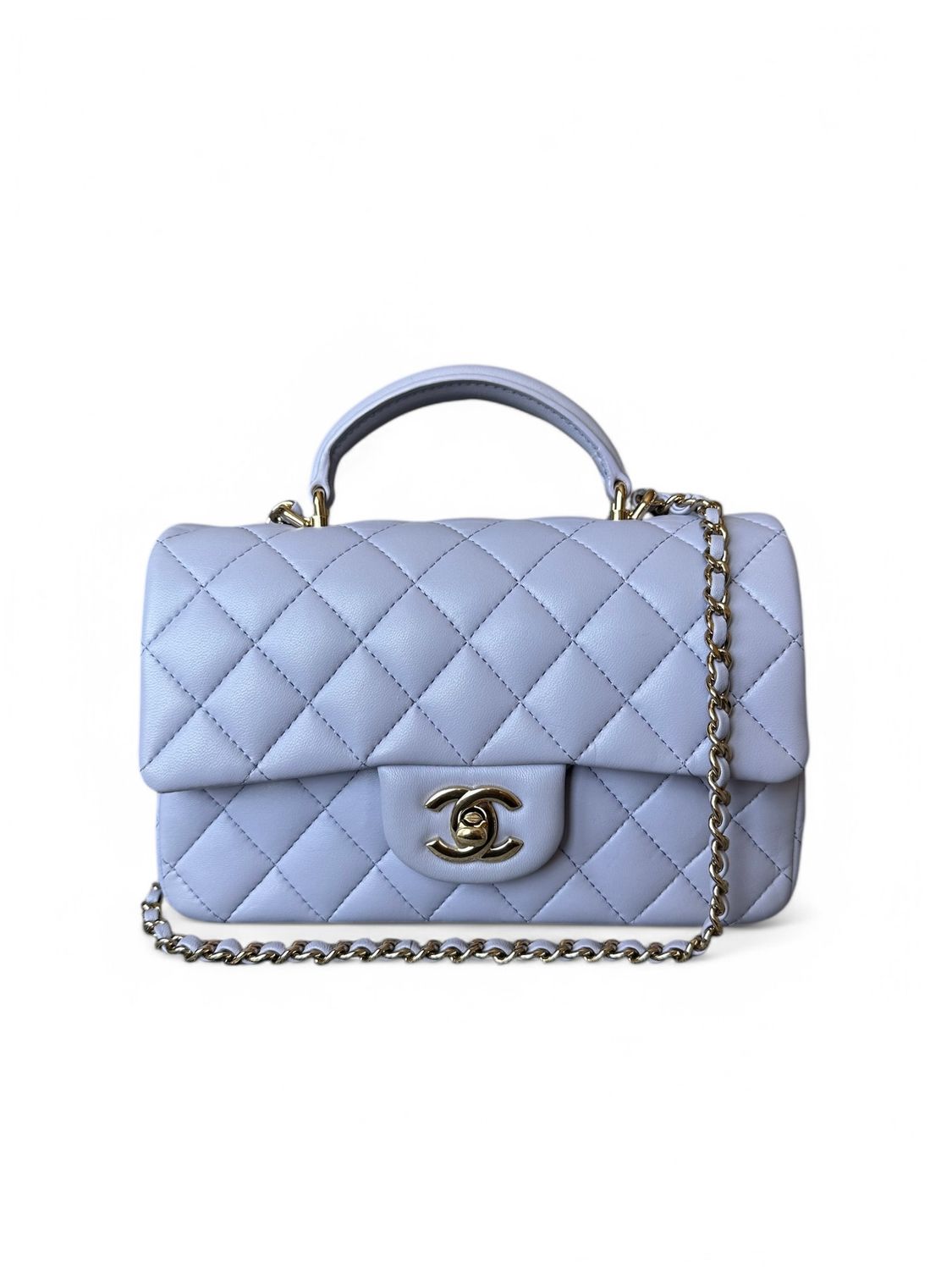 Chanel Top-Handle, Grey/Lilac, Preowned (Ships from London) (B)