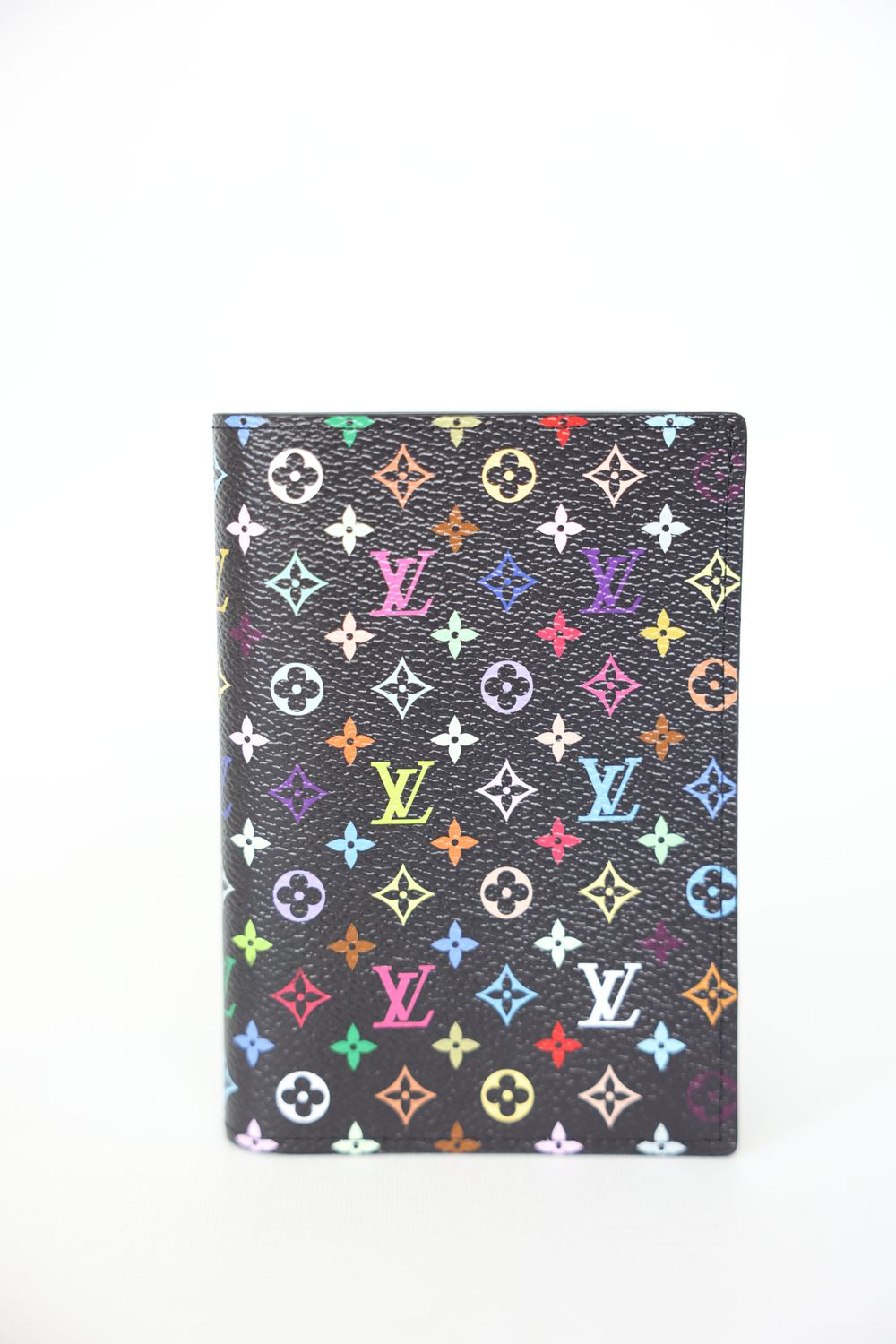 Louis Vuitton Murakami Passport Cover, Black Multicolor Monogram Canvas with Leather Lining, New in Box WA001