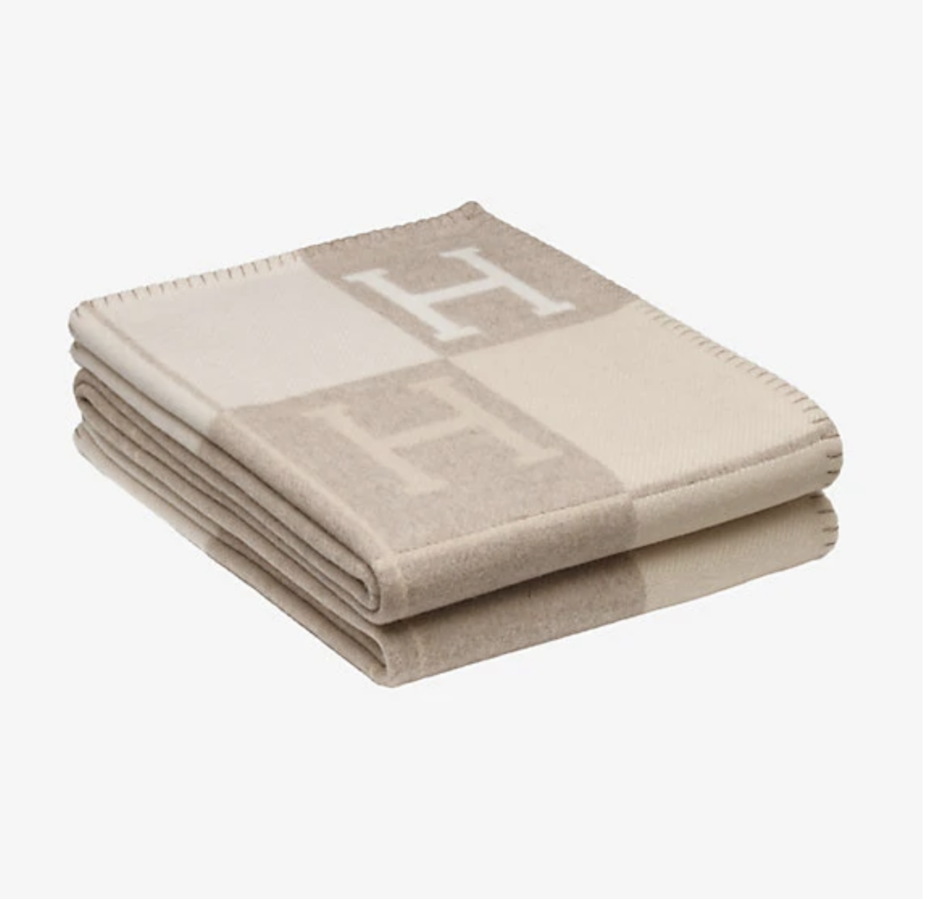 Hermes Avalon III Throw Blanket, Coco Camomille Merino Cashmere, New in Box CA001