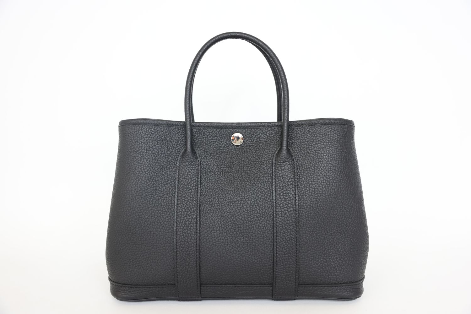 Hermes Garden Party 30, Black Leather with Palladium Hardware, New in Box WA001