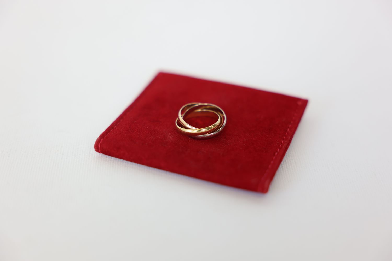 Cartier Trinity Ring Size 49, 18k Rose White Yellow Gold, Preowned in Dustbag WA001