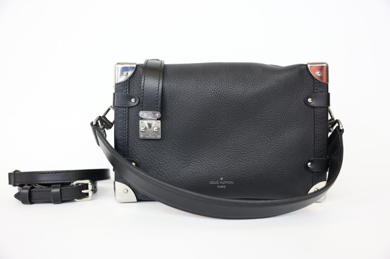 Louis Vuitton Side Trunk MM, Black Calfskin with Silver Louis Vuitton Side Trunk MM, Black Calfskin with Silver
