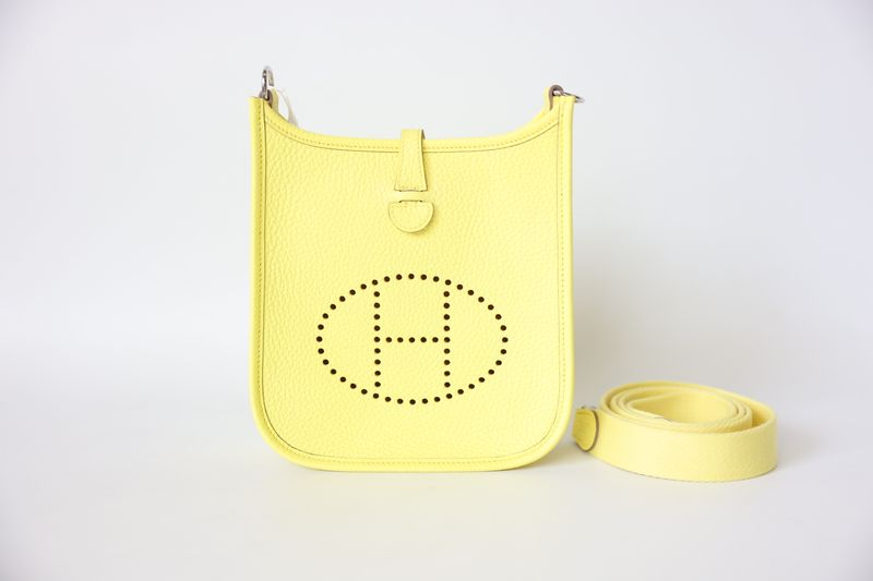 Hermès Evelyne TPM, Limoncello Clemence Leather, Preowned in Box WA001