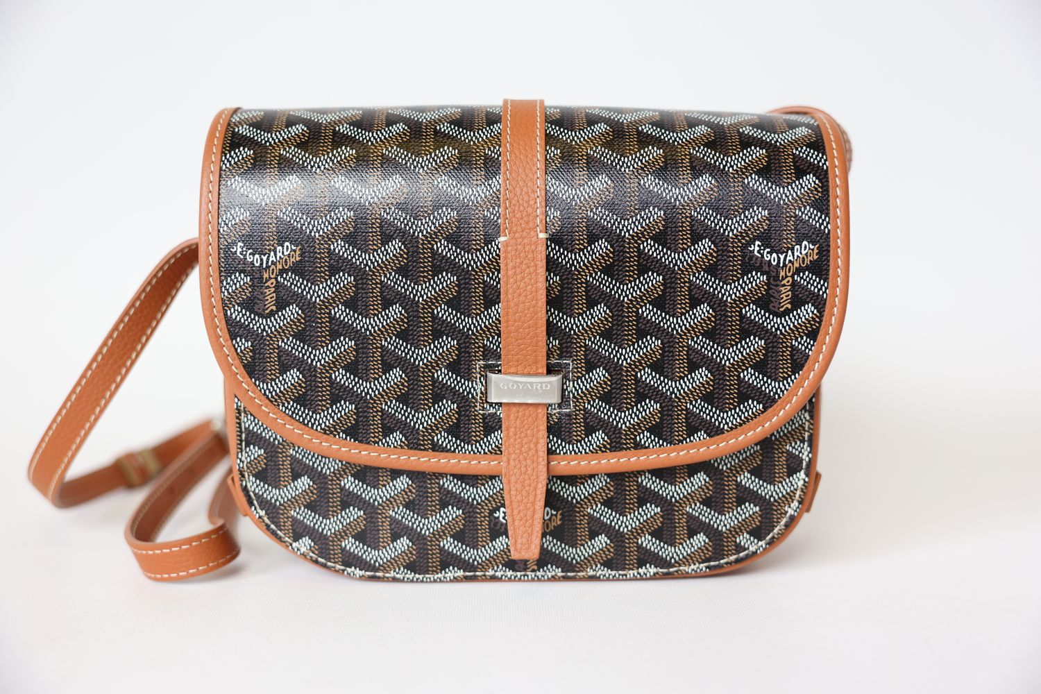 Goyard Belvedere PM, Black and Tan Goyardine Canvas with Palladium Hardware, New in Dustbag WA001