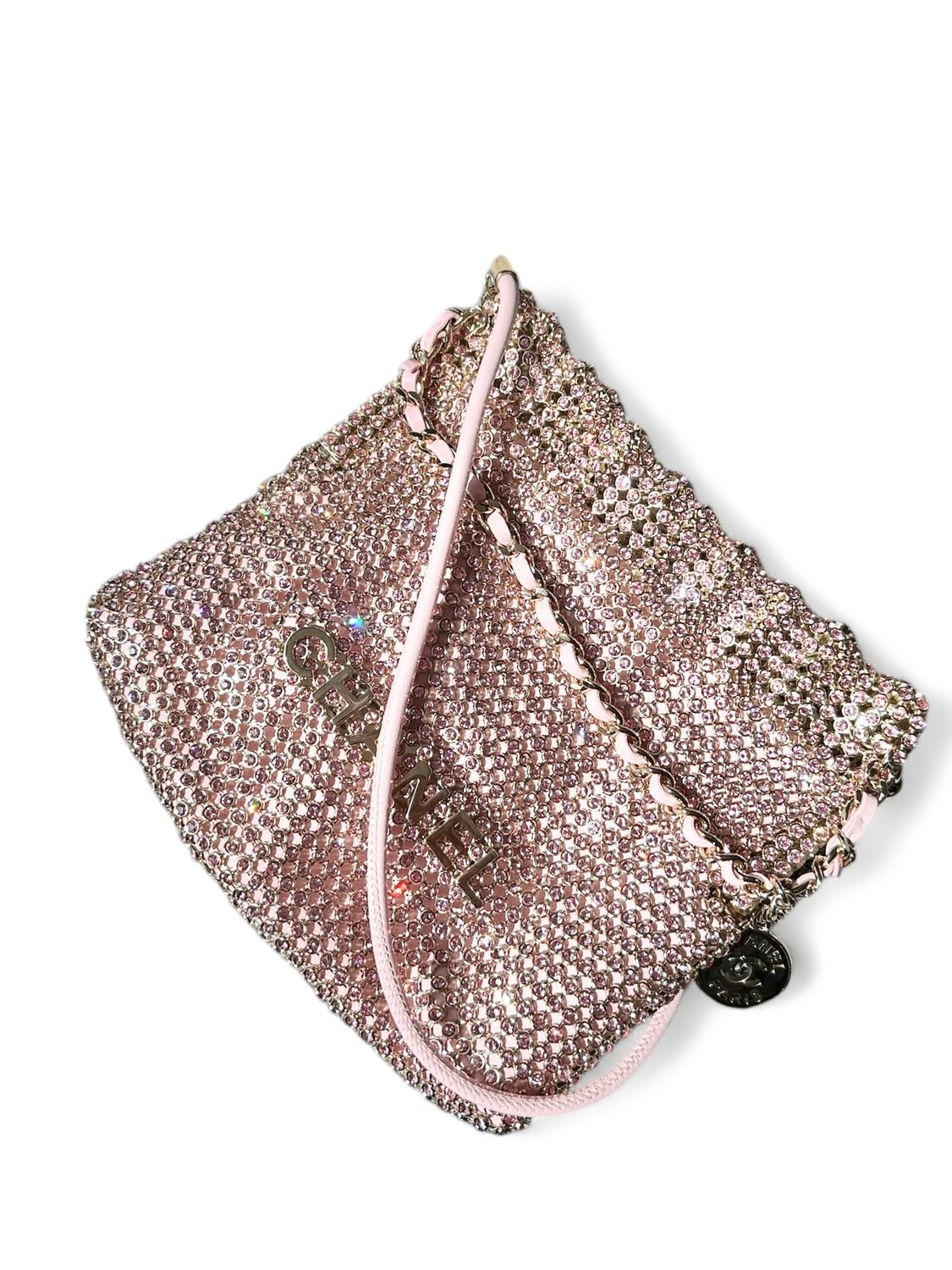 Chanel 22 Hobo Mini, Pink Sparkles, Preowned in Box (Ships from London)