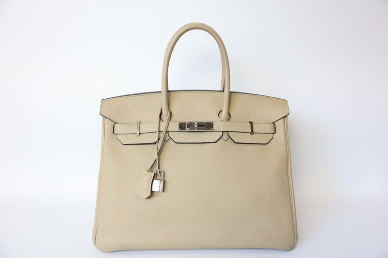 Hermes Birkin 35, Beige Trench Togo with Palladium Hardware, A 2017, Preowned No Dustbag WA001