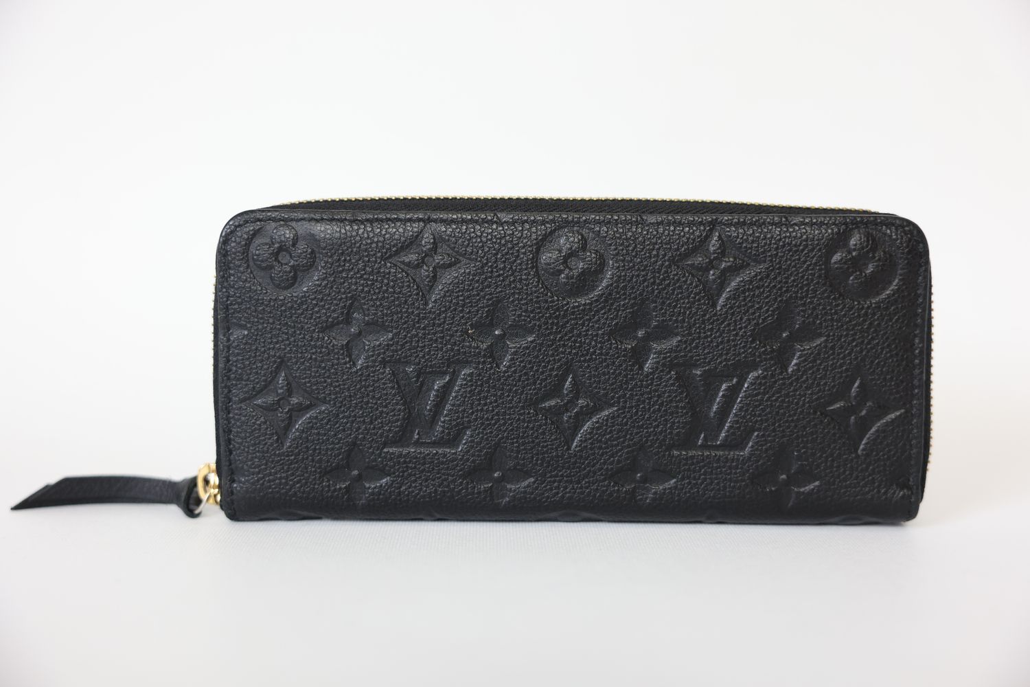 Louis Vuitton Clemence Wallet, Black Empreinte Leather, Preowned in Box WA001
