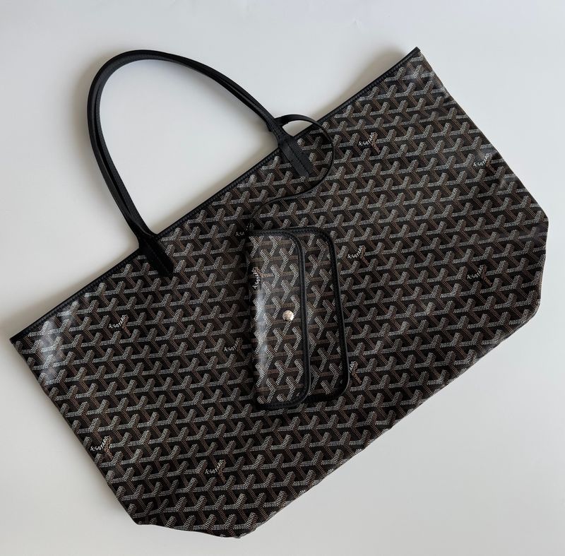 Goyard Saint Louis GM, Black, Preowned in Dustbag GA001P