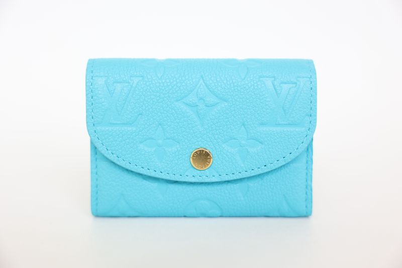 Louis Vuitton LV x TM Rosalie Coin Purse, Kabira Blue Monogram Empreinte Grained Cowhide Leather and Cowhide Leather/Monogram Coated Canvas Trim with Gold Hardware, New in Box WA001