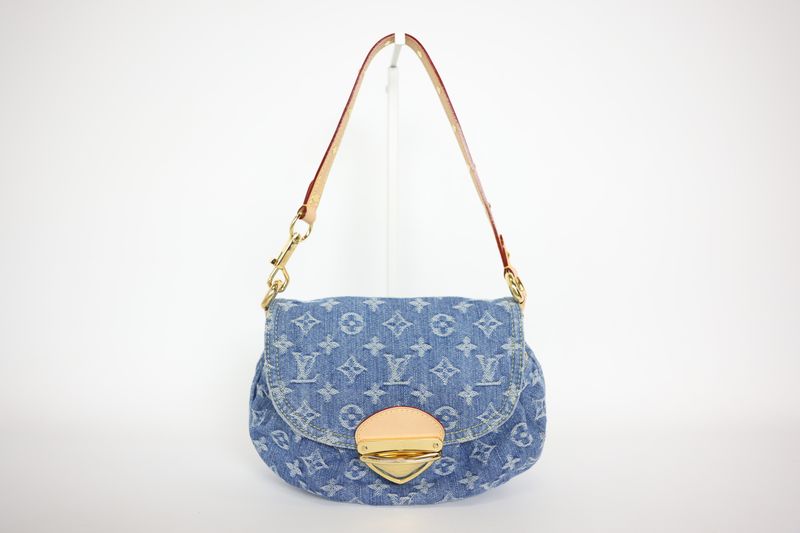 Louis Vuitton Monogram Denim Sunset Medium, Blue Denim with Gold Hardware, Preowned in Box WA001