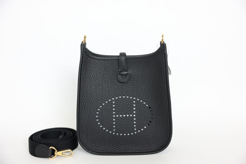 Hermes Evelyne 16 TPM, Black Clemence Leather with Gold Hardware, K Stamp 2025, Preowned in Box WA001