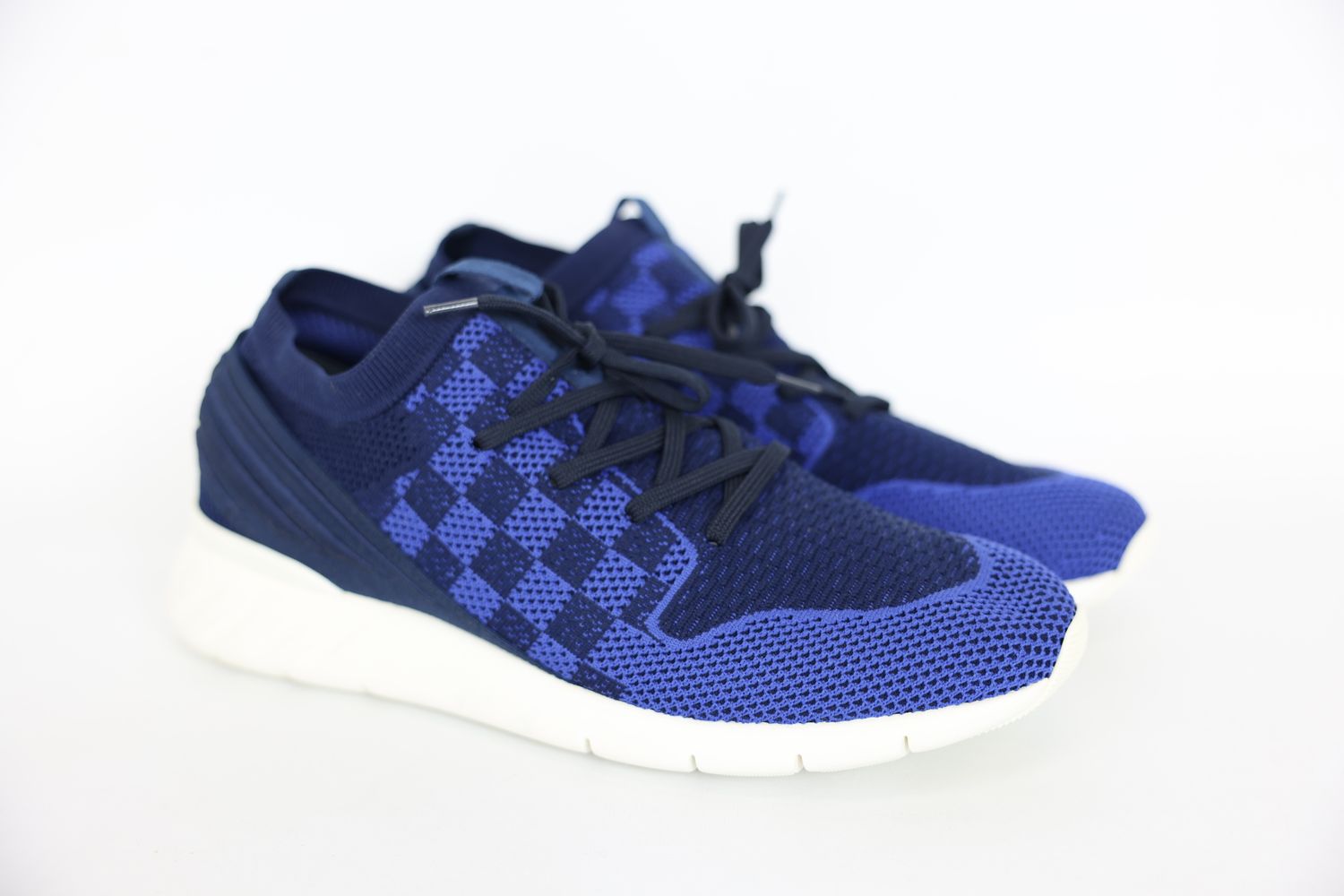 Louis Vuitton Fastlane Sneakers Size 9 Mens, Cobalt Knit Rubber, New with Box WA001