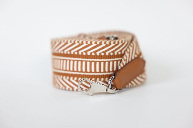 Hermes Sangle Cavale Bag Strap 50mm, Ecru Beige Canvas with Gold Hardware, New in Box WA001