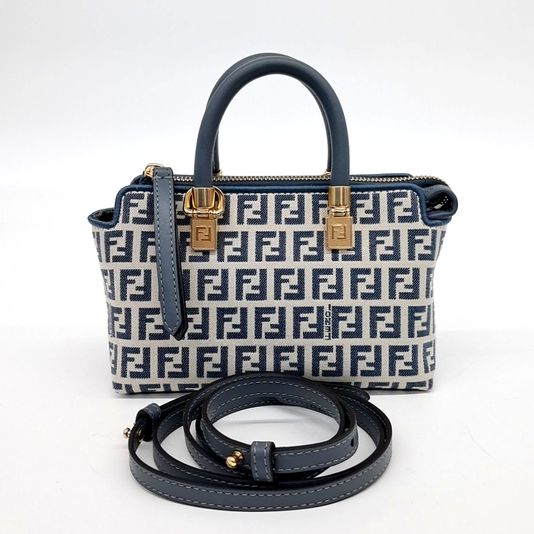 Fendi By The Way Mini Bag, FF Print Gold Hardware, Preowned in Dustbag GA001