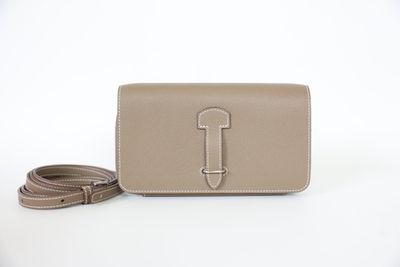 Hermes 1957 To Go Wallet, Etoupe Epsom Leather with