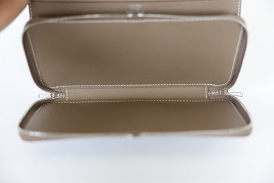 Hermes 1957 To Go Wallet, Etoupe Epsom Leather with