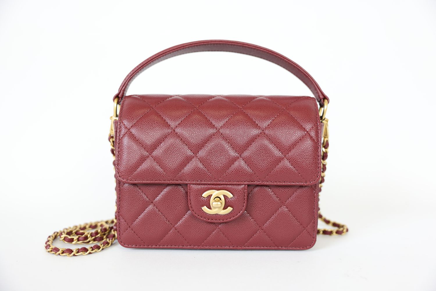 Chanel Coco Lady Flap, 24K Red Burgundy Calfskin Quilted Gold Hardware, New in Box WA001