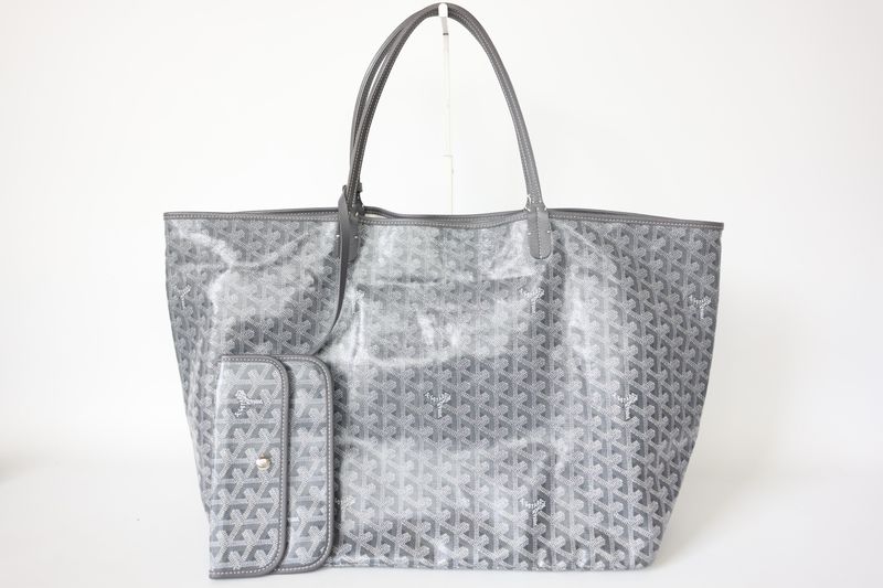 Goyard Saint Louis GM, Grey Goyardine Canvas, Preowned in Dustbag WA001