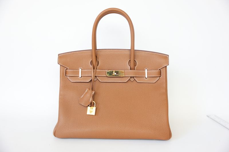 Hermes Birkin 30, Gold Togo Leather with Gold Hardware, Z 2021 Stamp, Preowned in Box WA001