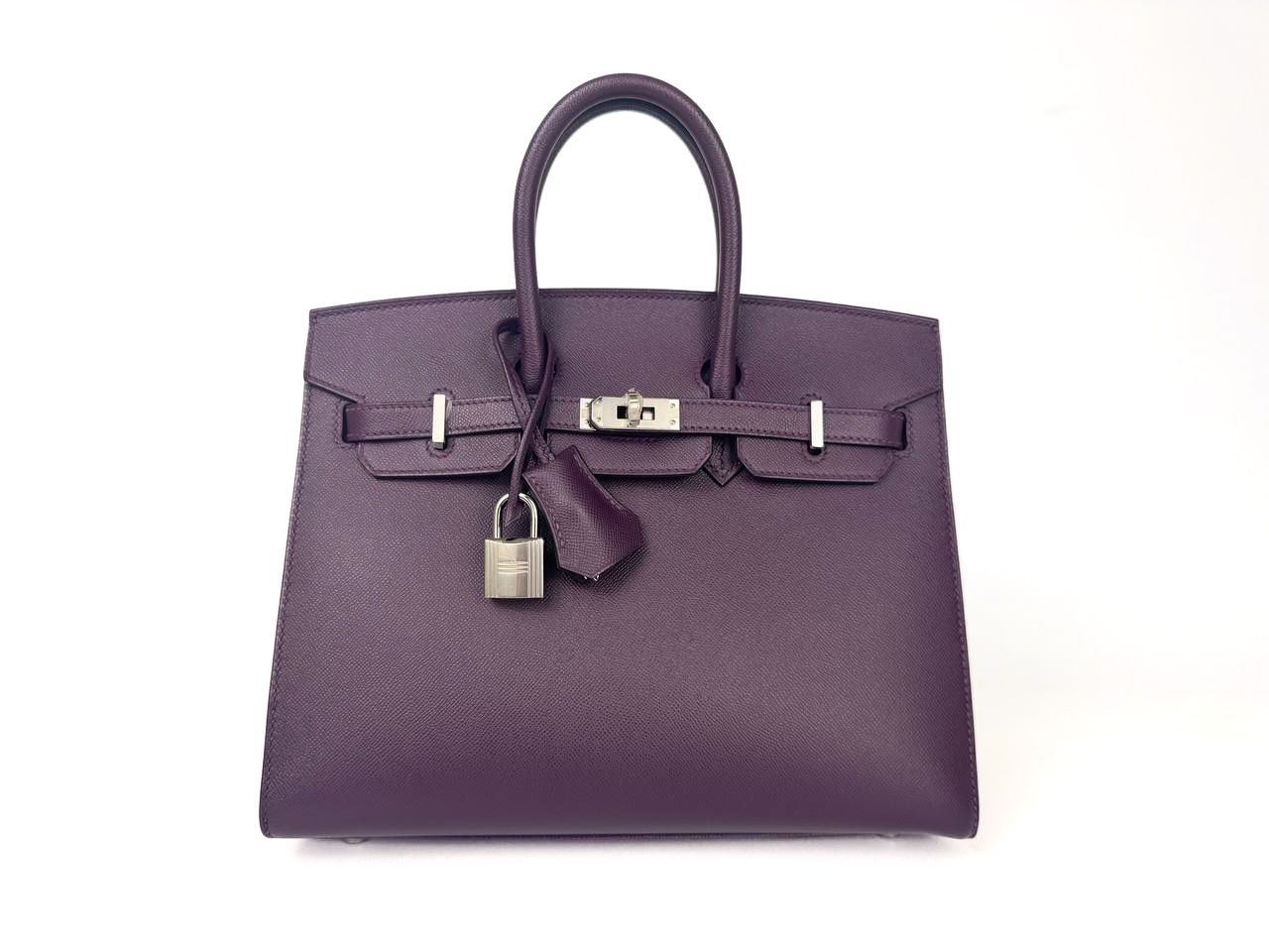 Hermes Birkin 25, Cassis Sellier Leather, Palladium Hardware, Stamp U, New in Dustbag CMA001