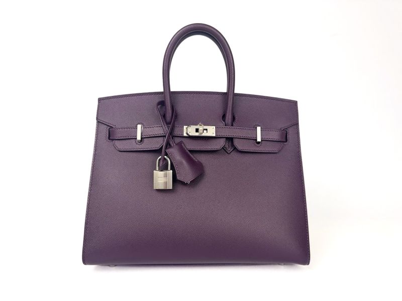 Hermes Birkin 25, Cassis Sellier Leather, Palladium Hardware, Stamp U, New in Dustbag CMA001
