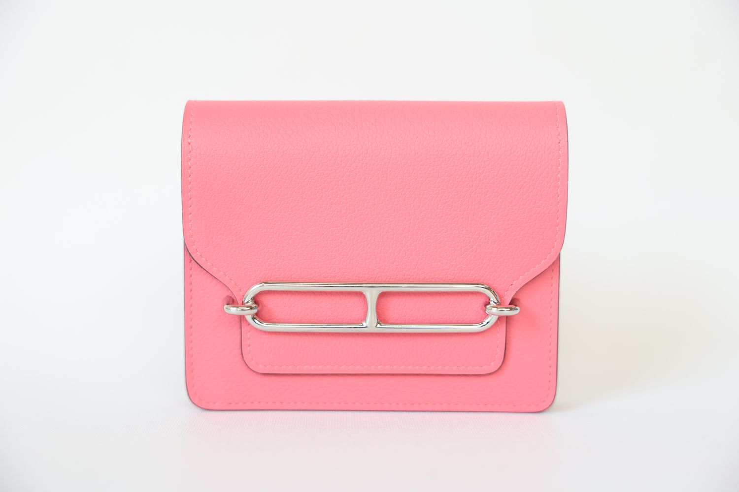 Hermes Roulis Slim Wallet, Rose Azalee Evercolor Leather with Palladium Hardware, B 2023 Stamp, New in Box WA001