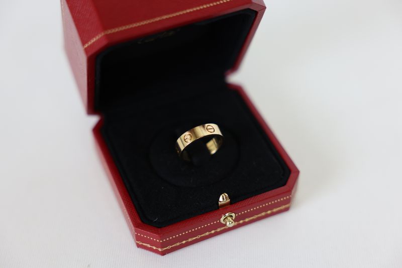 Cartier Love Ring, Yellow Gold, Size 56, Preowned in Box WA001