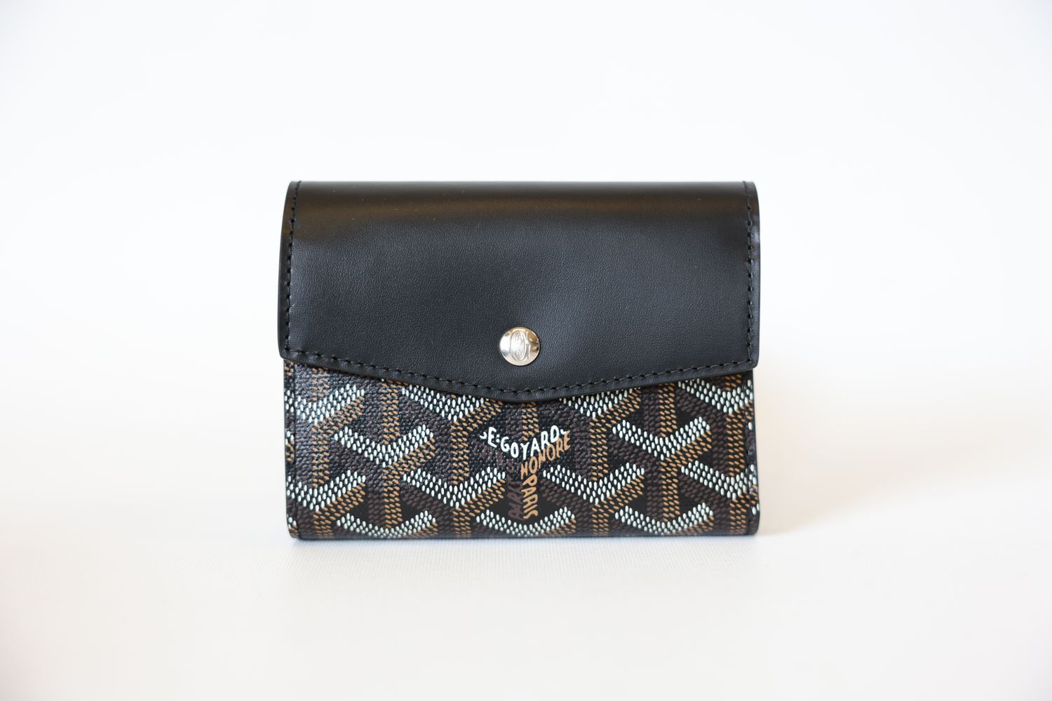 Goyard Saint Gabriel Wallet, Black Goyardine Canvas and Calfskin with Pallidum Hardware, New in Box WA001