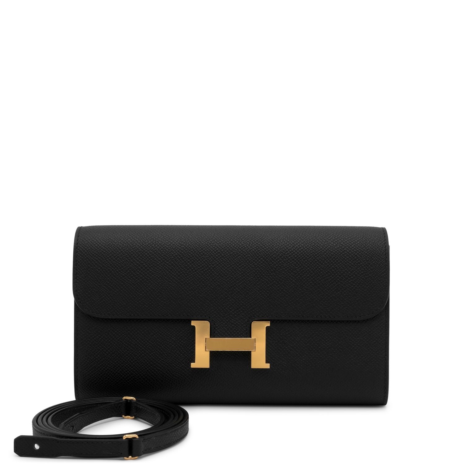 Hermes Constance to Go Wallet, Noir Epsom Leather with Gold Hardware, New in Box KJRB001
