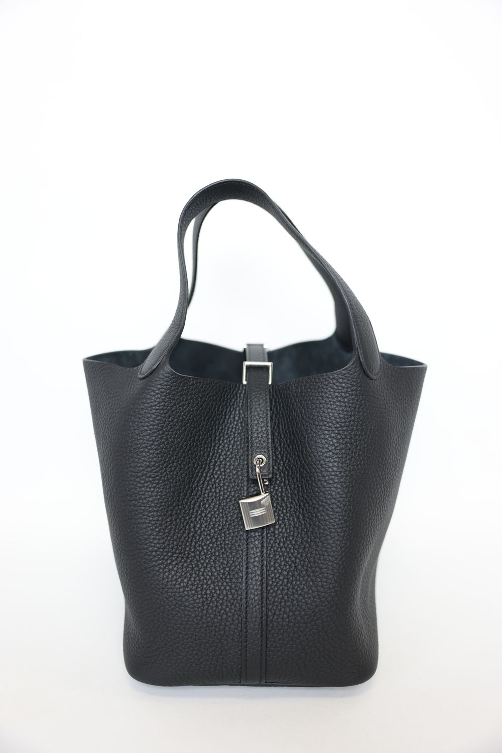 Hermes Picotin Lock 22 MM, Noir Clemence Bull Calf with Palladium Hardware, W 2024 Stamp, New in Box WA001
