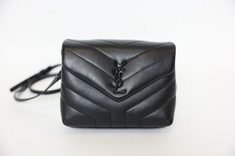 Saint Laurent YSL Loulou Toy Bag, Black Calf Leather with Black Hardware, Preowned in Dustbag WA001