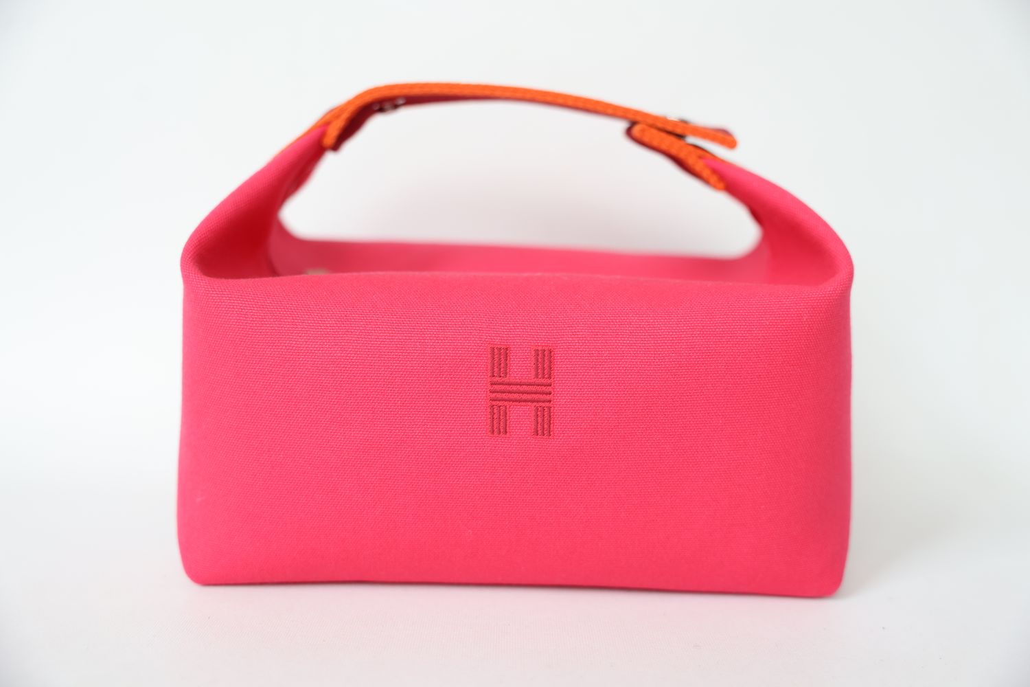 Hermes Bride-A-Brac GM Case, Pink Hibiscus Canvas with Palladium Hardware, New WA001