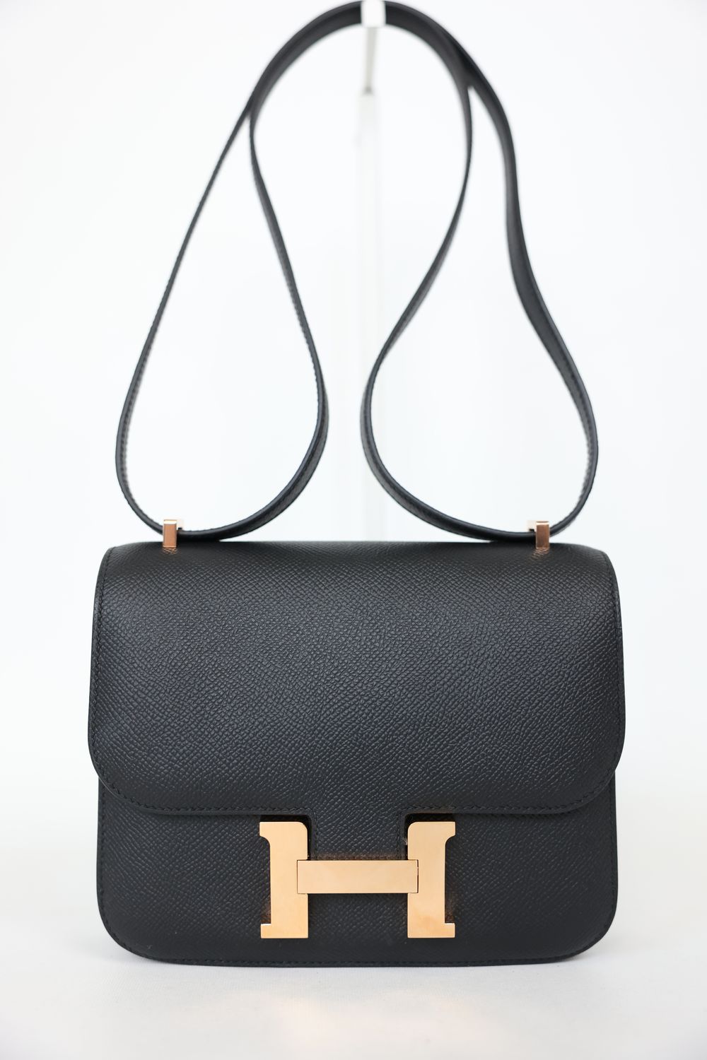 Hermes Constance 18, Black Epsom with Rose Gold Hardware, K 2025 Stamp, New in Box WA001