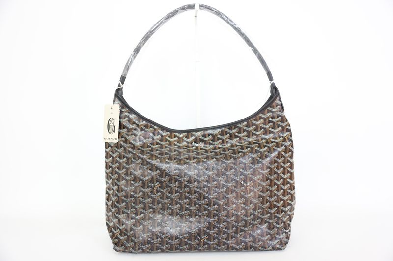 Goyard Boheme Hobo, Black Goyardine Canvas and Calfskin with Palladium Hardware, New in Dustbag WA001