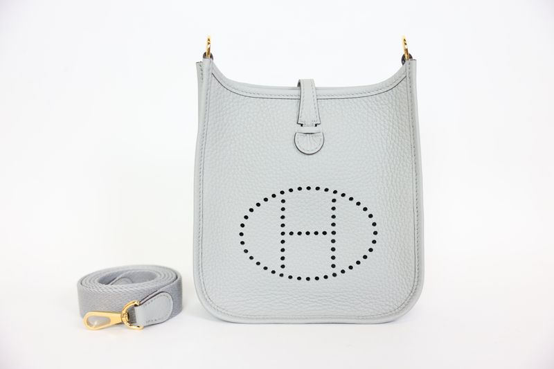Hermes Evelyne 16 TPM Tote, Bleu Glacier Taurillon Clemence with Gold Hardware, W 2024 Stamp, New in Box WA001