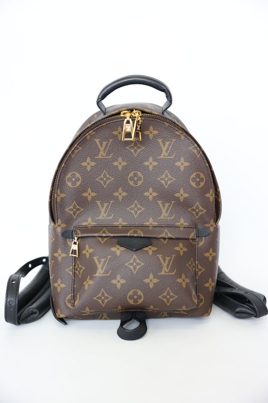 Louis Vuitton Palm Springs Backpack PM, Monogram Canvas  with Black Cowhide and Gold Hardware, New in Box WA001