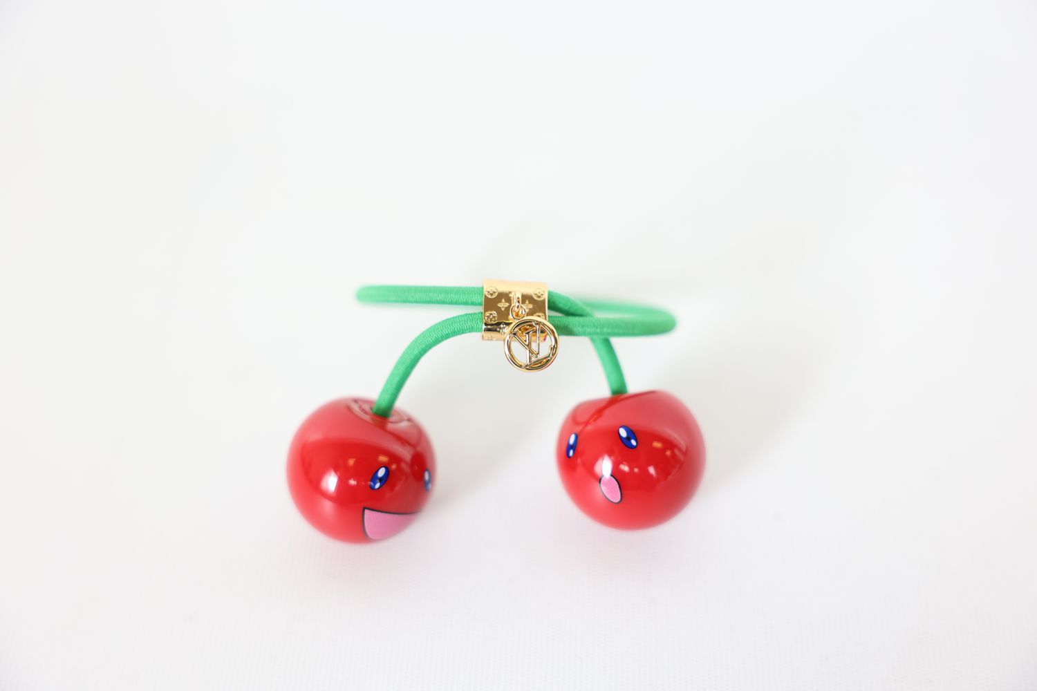 Louis Vuitton x TM Cherry Cerise Hair Cubes, Red and Green with Gold Hardware, New in Box WA001