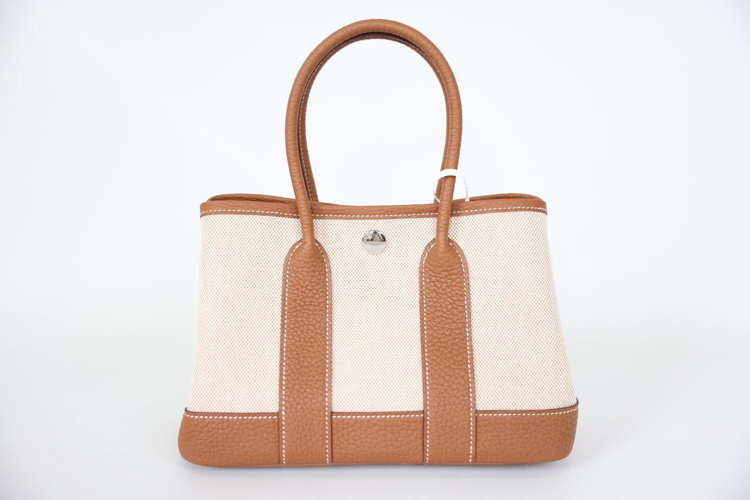 Hermes Neo Garden 23, Beige H Viking Canvas and Tan Negonda Calfskin with Palladium Hardware, K 2025 Stamp, New in Box WA001