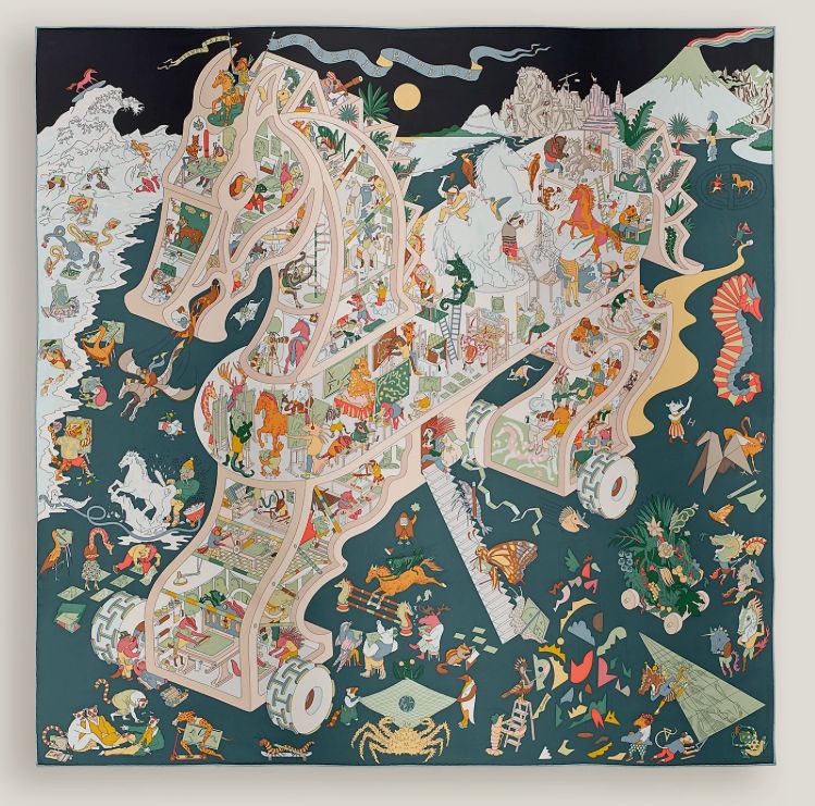 Hermes Scarf, 90x90, New in Box MA001