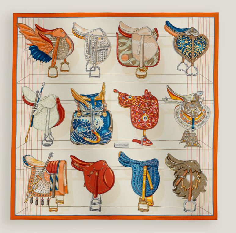 Hermes Scarf, 90x90, New in Box MA001