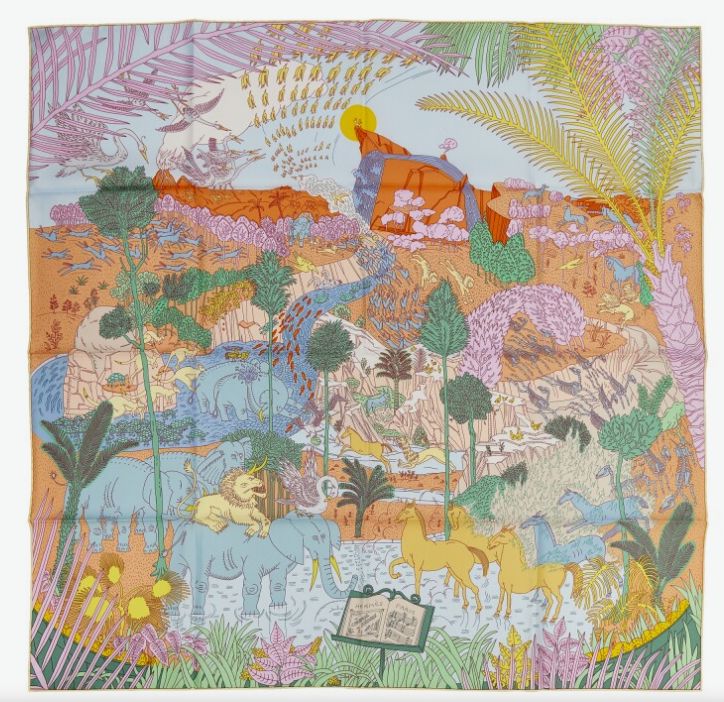 Hermes Scarf, 90x90, New in Box MA001