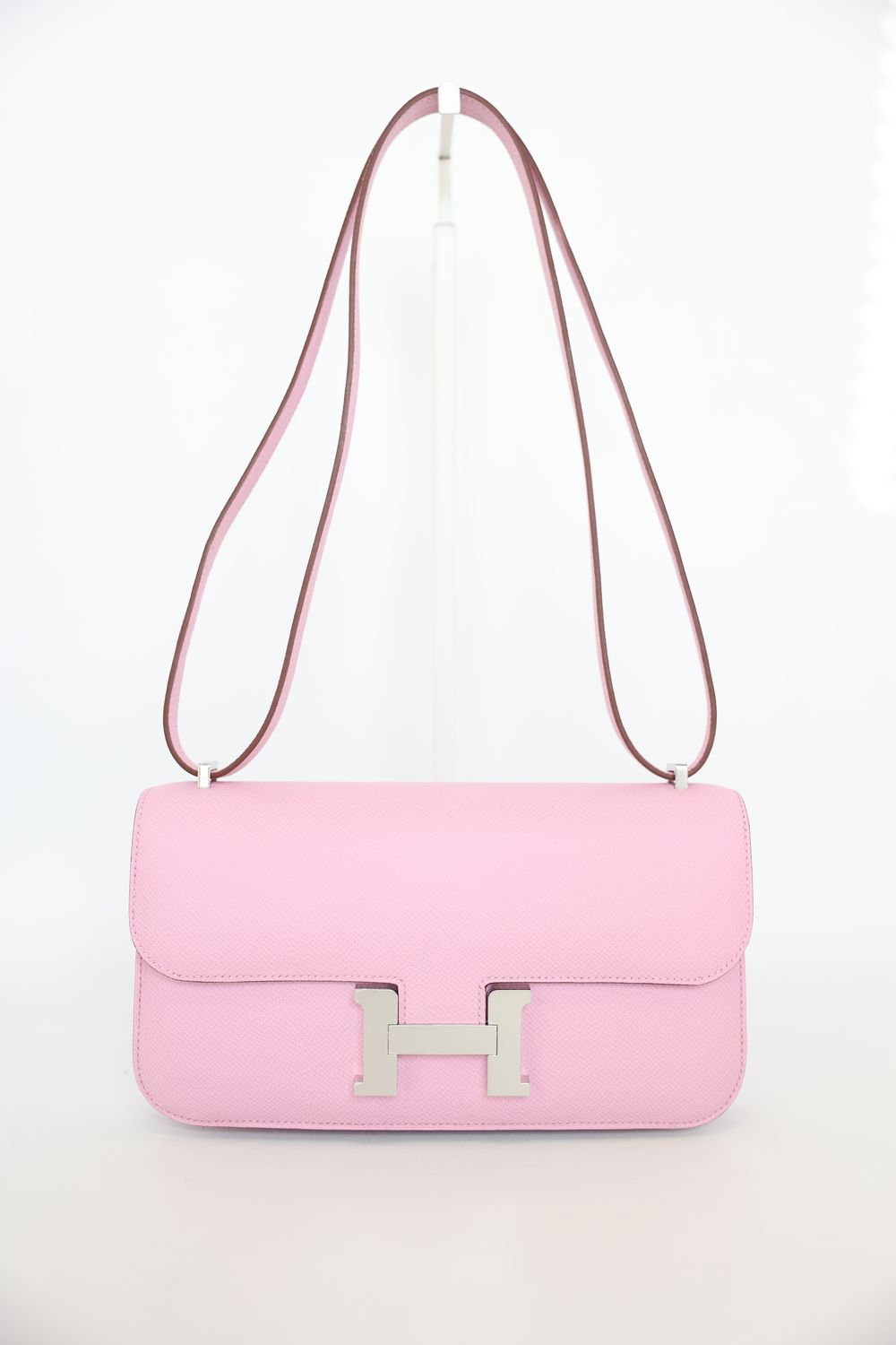 Hermes Constance Elan 25 Bag, Mauve Sylvestre Epsom Leather and Palladium Hardware, K 2025 Stamp, New in Box WA001