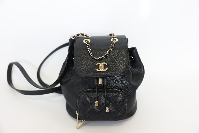 Chanel Business Affinity Small Backpack, Black Caviar with Gold Hardware, Preowned in Box WA001