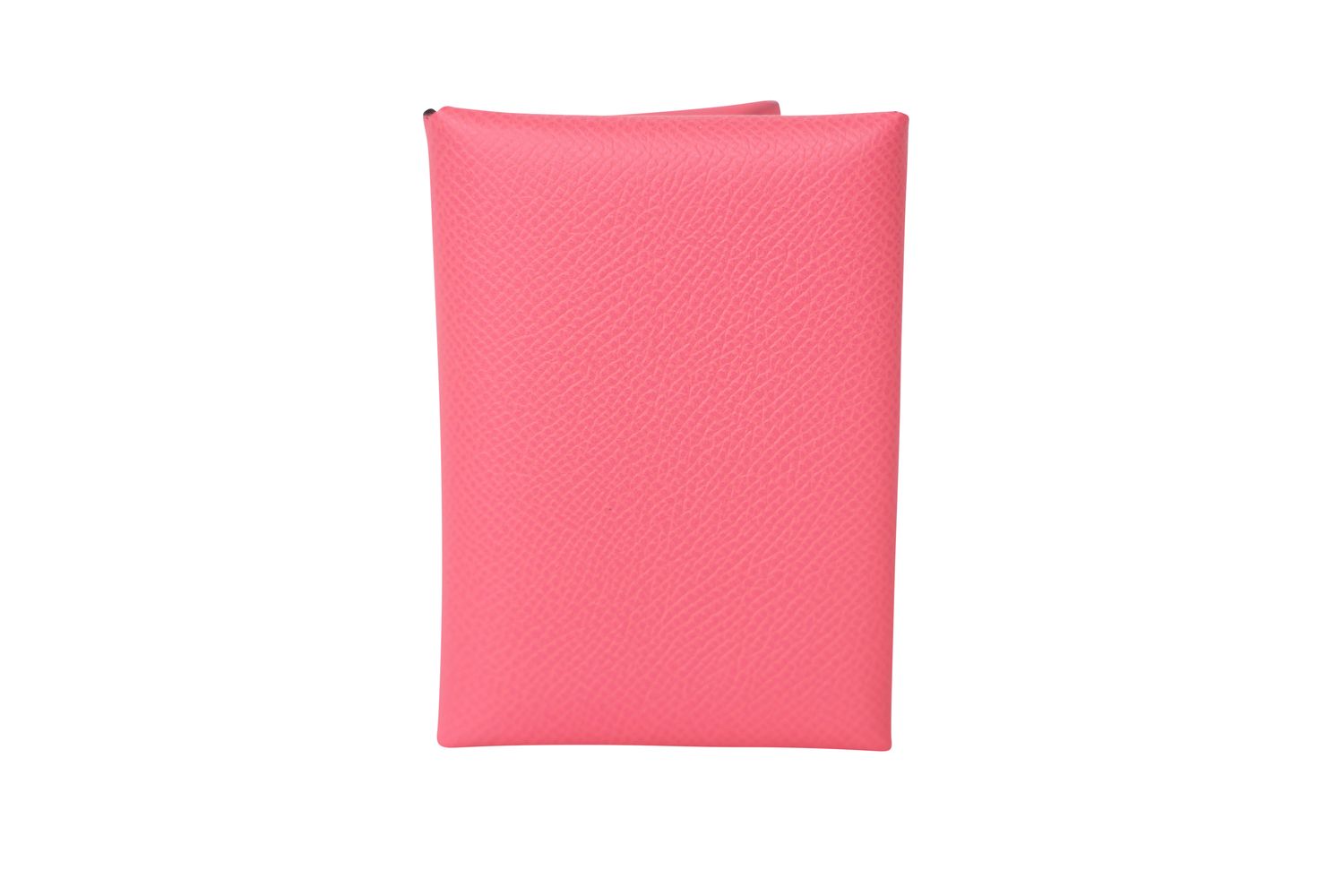 Hermes Calvi Duo Cardholder, Rose Azalea Epsom Leather with Palladium Hardware, K 2025 Stamp, New in Box WA001