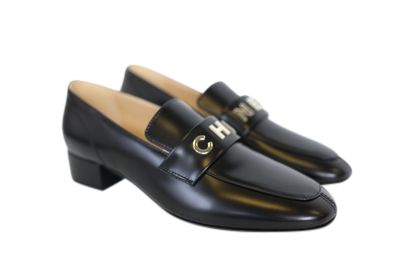 Chanel Shoes CHA-NEL Loafers, 23B Black with Gold Hardware, Size 39, New in Box WA001
